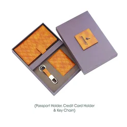 Printmonk Executive Corporate Gift Set ( Passport Holder+Card Holder+Key Chain)